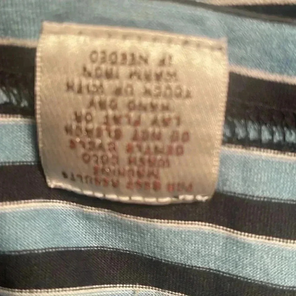 Peter Millar contem for black blue striped short sleeve performance polo shirt L - Picture 6 of 6